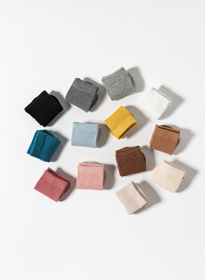 Kindersokken katoen zacht - 5 paar effen kleur