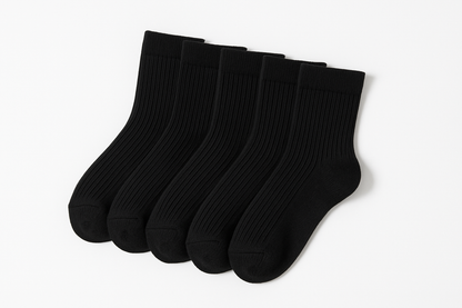 Kindersokken katoen zacht - 5 paar effen kleur