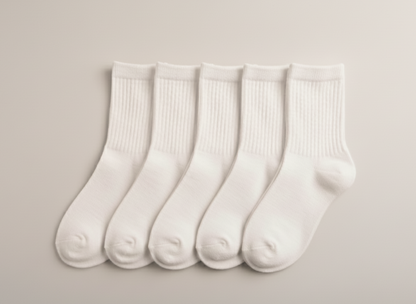 Kindersokken katoen zacht - 5 paar effen kleur