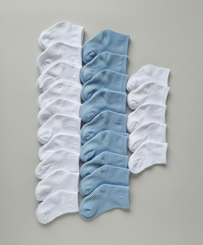 Gripsokken Megapack 25x Wit & Roze/Blauw