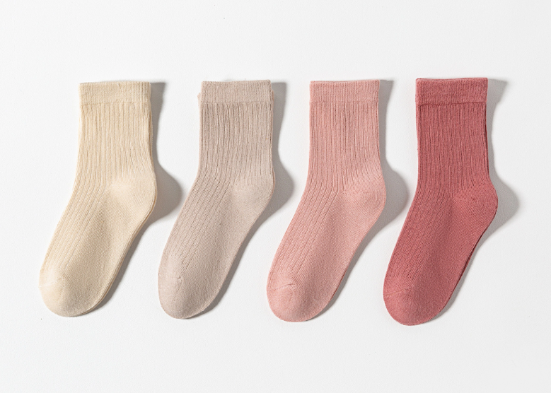 Kindersokken katoen zacht - 5 paar effen kleur