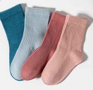 Kindersokken katoen zacht - 5 paar effen kleur